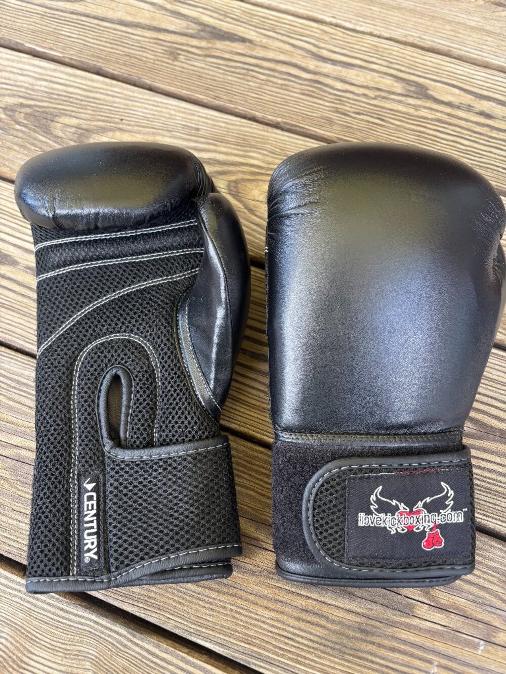 I Love Kickboxing.Com Classic Black Boxing Gloves